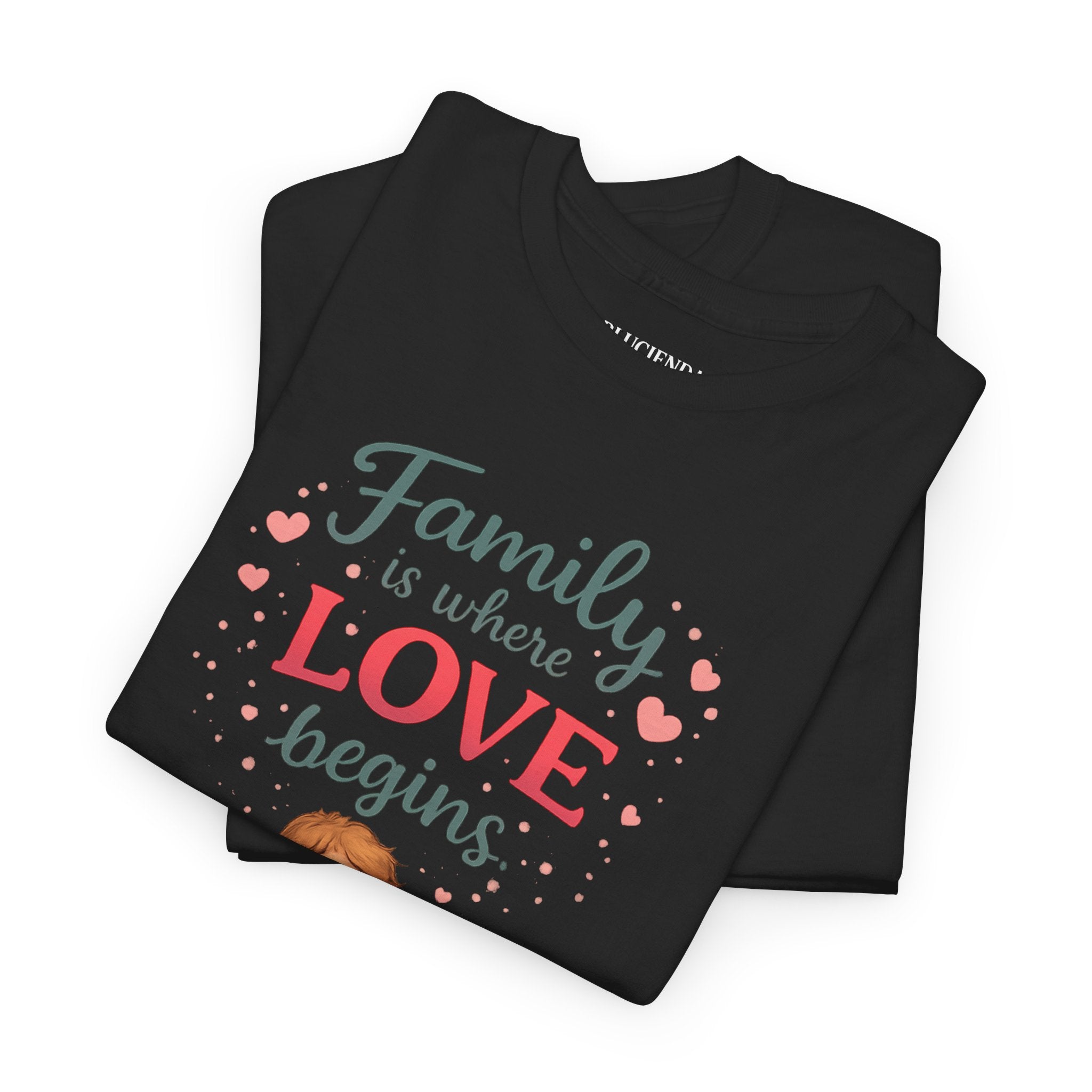 Family Love T-Shirt — “Family is where LOVE begins and never ends” Graphic Tee