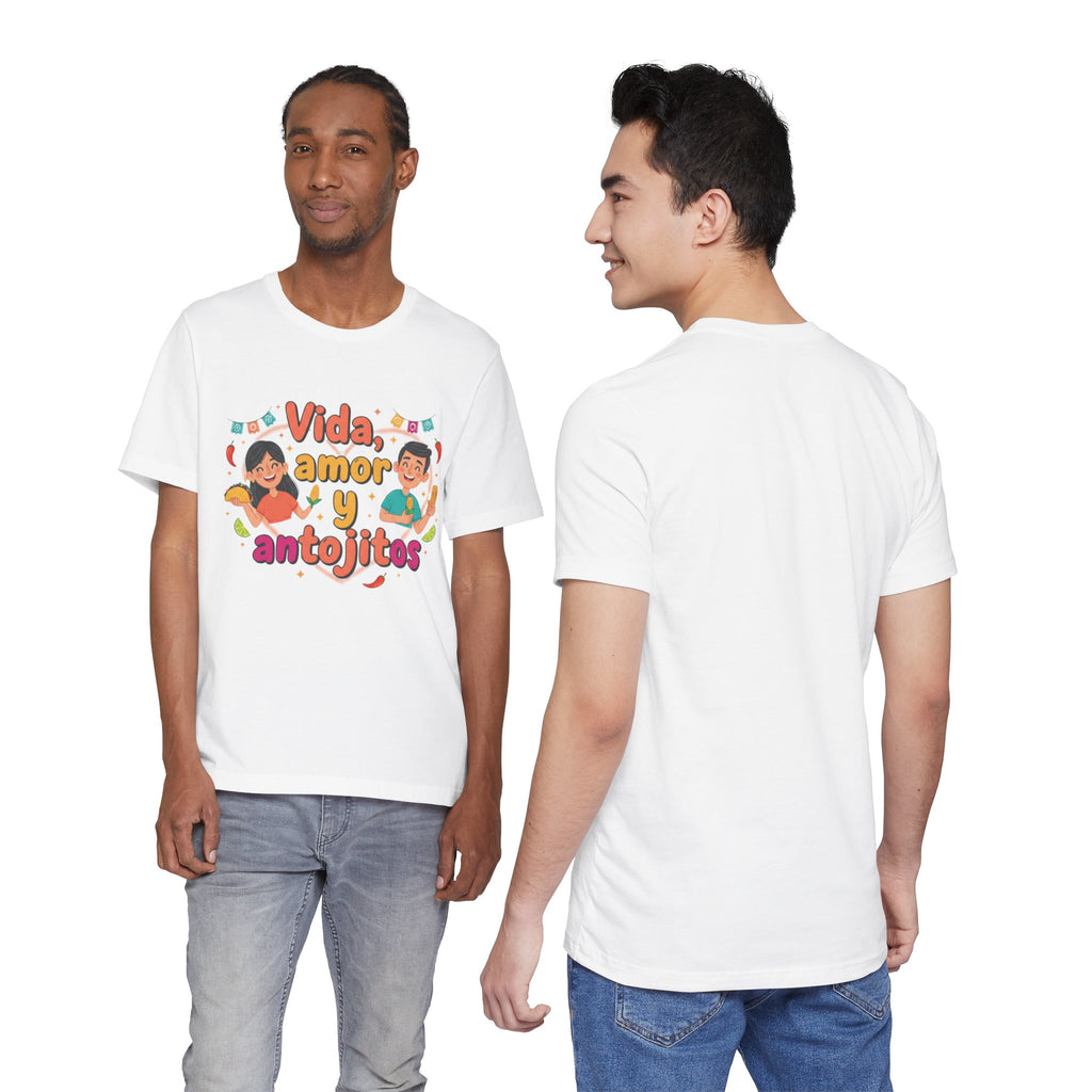 Vida, Amor y Antojitos T-Shirt — Spanish Food & Love Graphic Tee