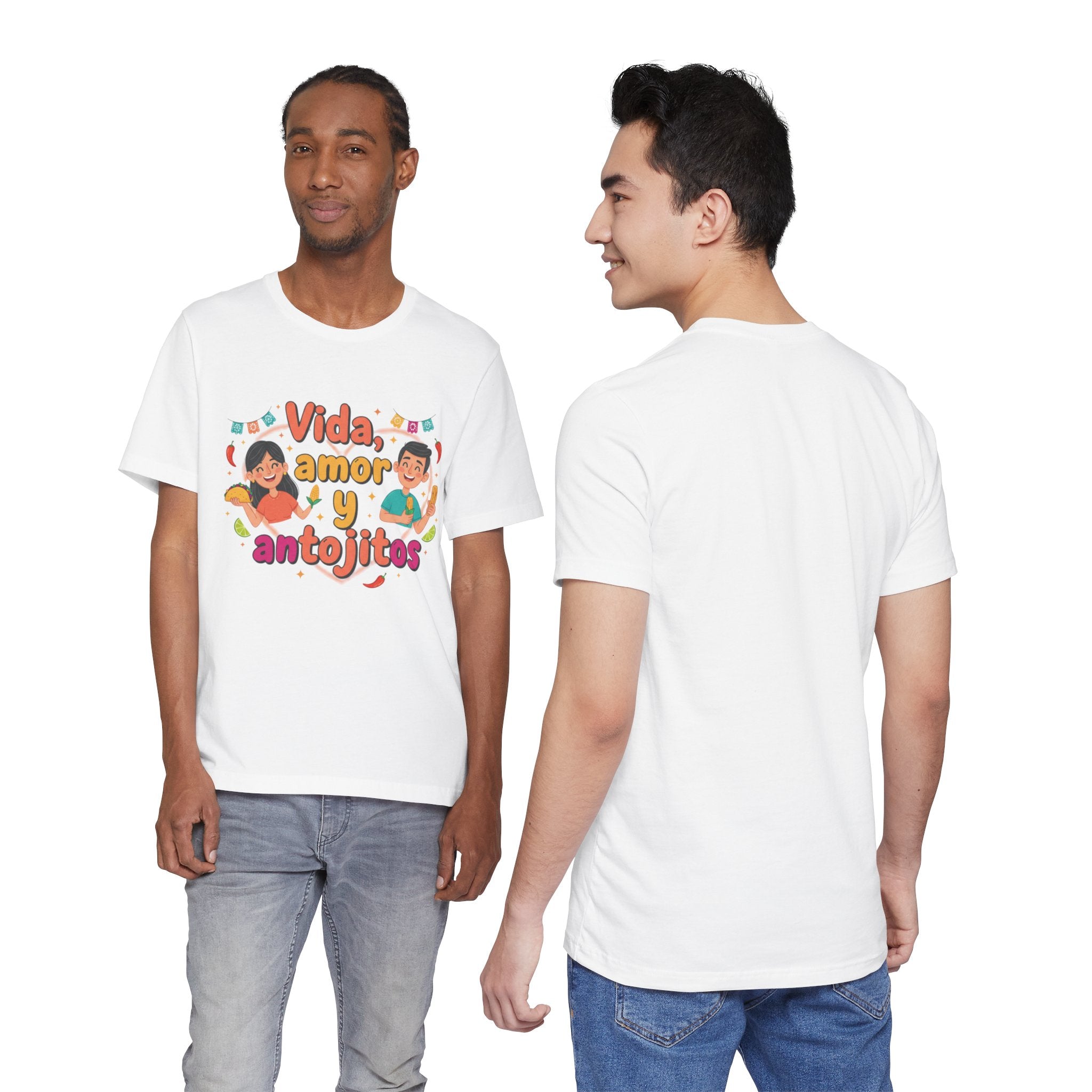 Vida, Amor y Antojitos T-Shirt — Spanish Food & Love Graphic Tee