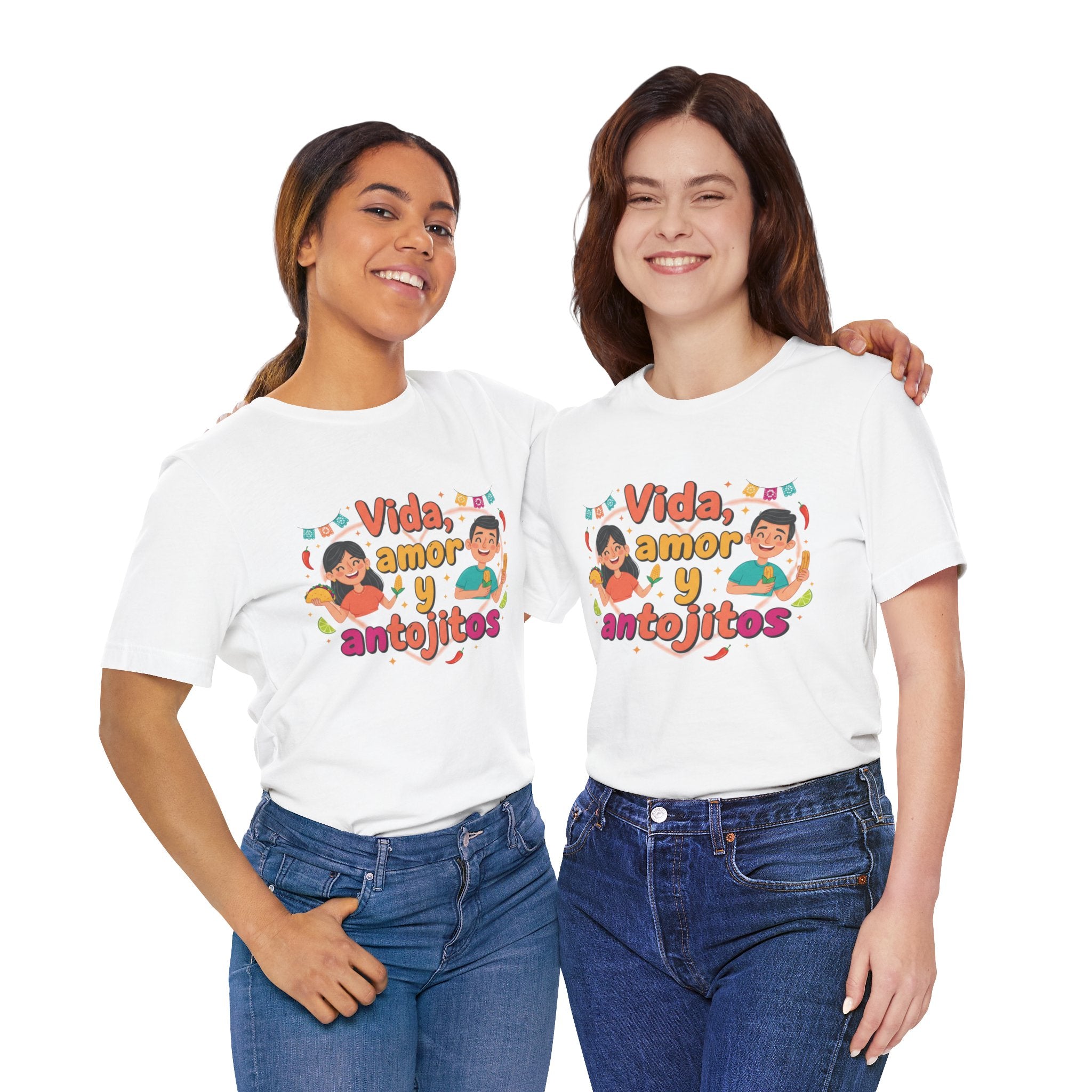 Vida, Amor y Antojitos T-Shirt — Spanish Food & Love Graphic Tee
