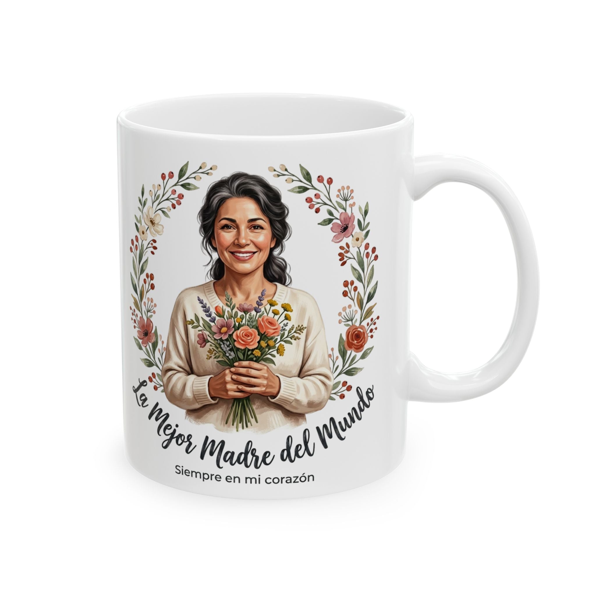 Ceramic Mug — “La Mejor Madre del Mundo” Floral Mother’s Day Coffee Mug (11oz, 15oz)