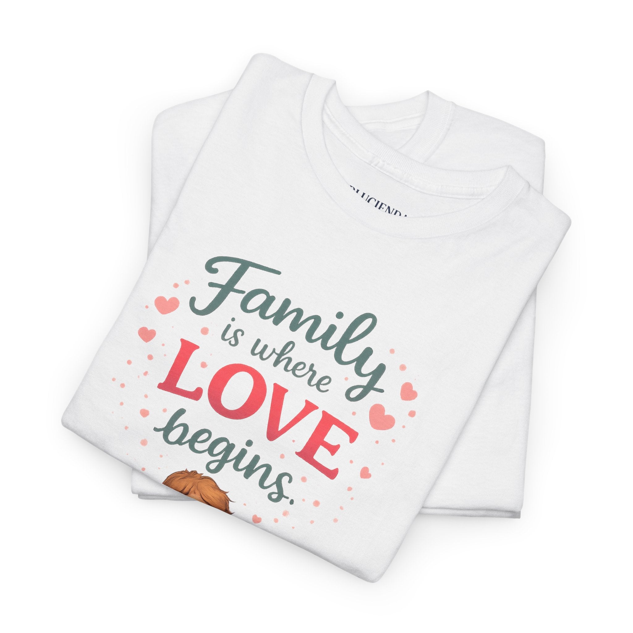 Family Love T-Shirt — “Family is where LOVE begins and never ends” Graphic Tee
