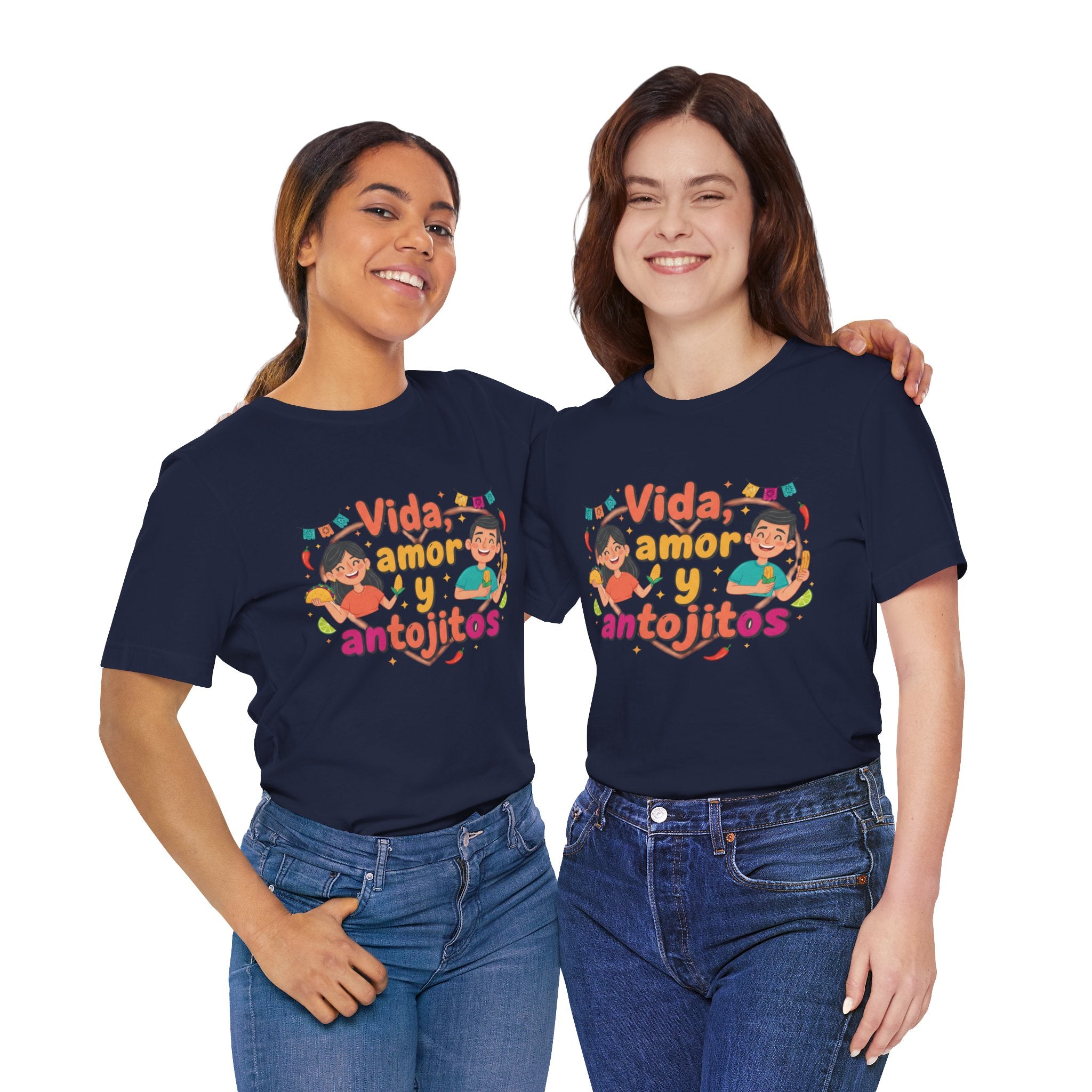 Vida, Amor y Antojitos T-Shirt — Spanish Food & Love Graphic Tee