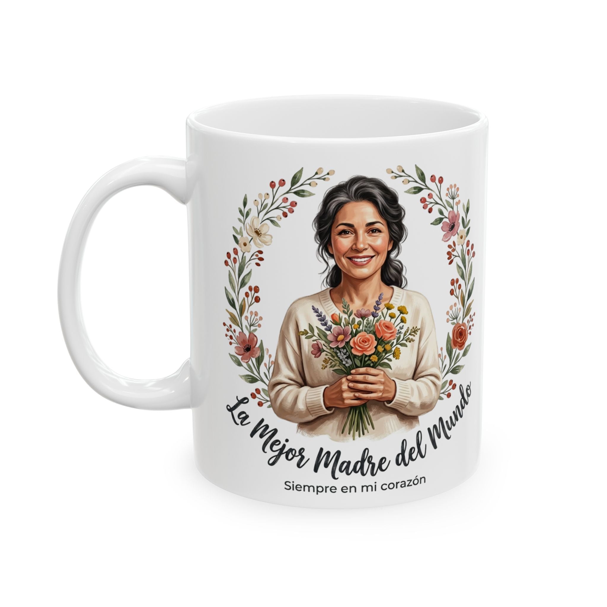 Ceramic Mug — “La Mejor Madre del Mundo” Floral Mother’s Day Coffee Mug (11oz, 15oz)